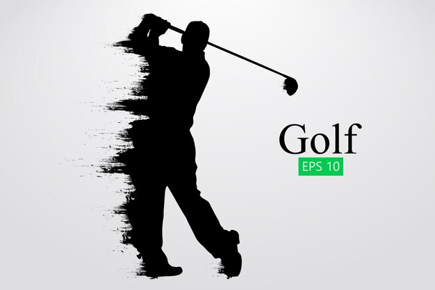 Silhouette d'un joueur de golf