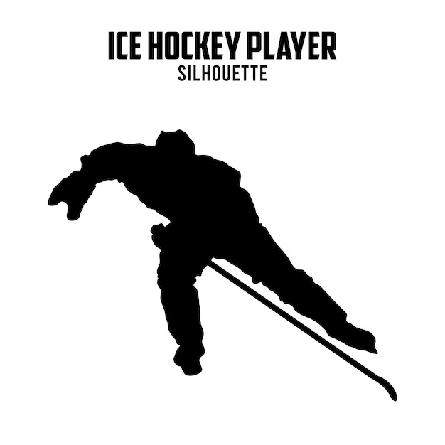 Silhouette De Joueur De Hockey Sur Glace Vector Stock Illustration Silhouette De Hockey Sur Glace 01