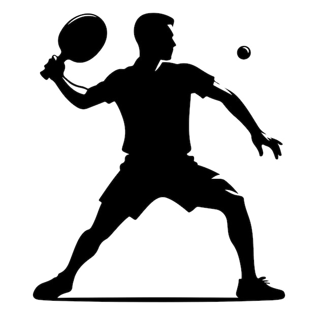 Silhouette d'un joueur de tennis de table