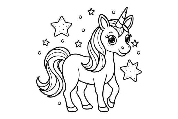 silhouette de licorne coupée illustration de conception vectorielle