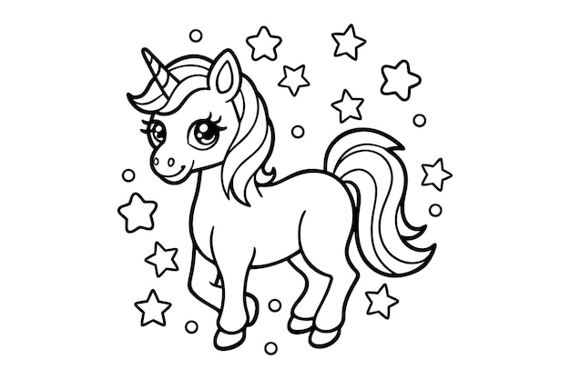 silhouette de licorne coupée illustration de conception vectorielle