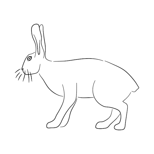 Vecteur silhouette d'un lièvre fait dans le style de croquis illustration vectorielle