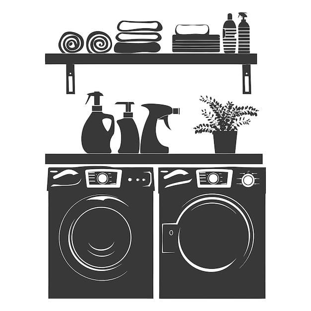 Vecteur silhouette linge à la maison équipement couleur noire seulement