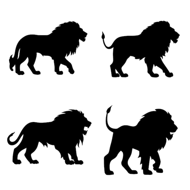 Vecteur une silhouette de lion