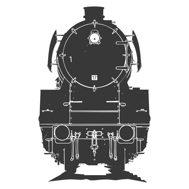 Vecteur silhouette de la locomotive couleur noire seulement