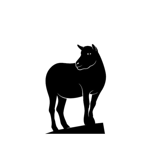 Vecteur silhouette de logo animal de chèvre