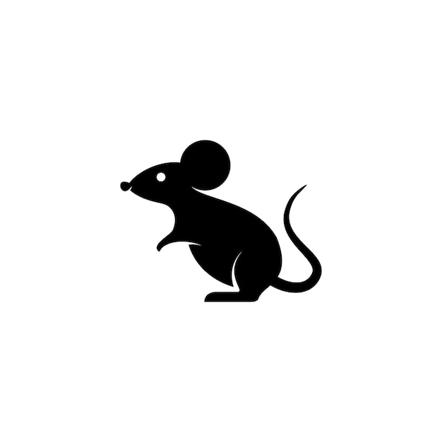 silhouette de logo de rat debout simple