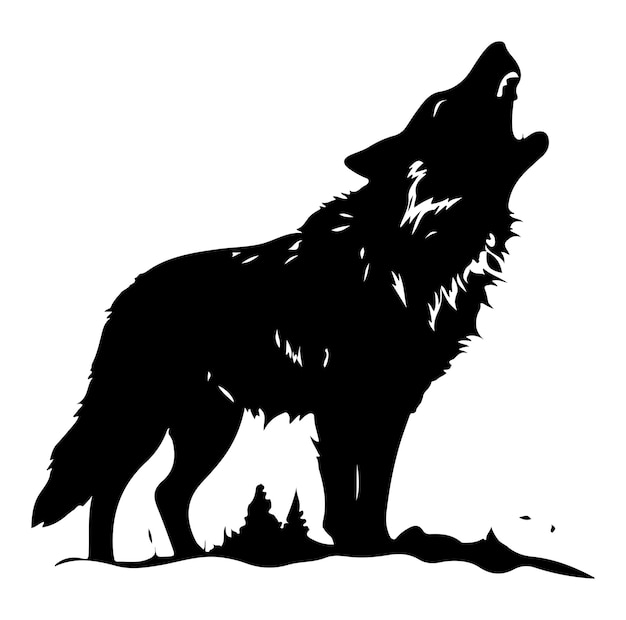 silhouette de loup