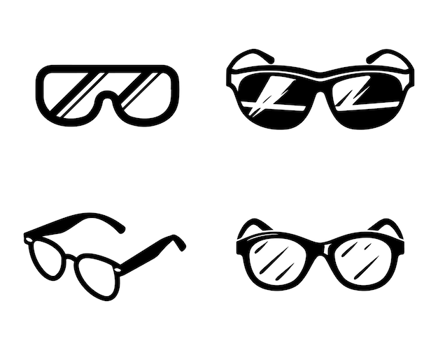 Silhouette De Lunettes De Soleil Icône Vectorielle Conception Graphique Du Logo