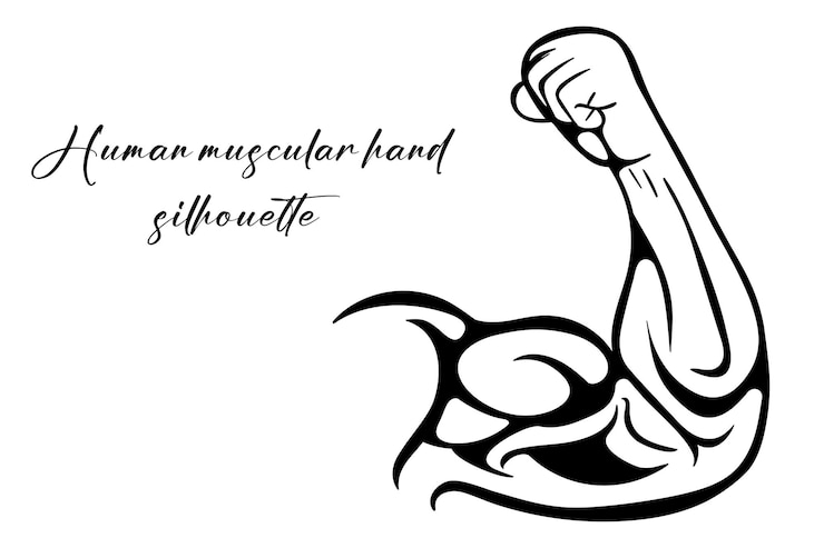 Vecteur silhouette de main musclée humaine vecteur gratuit