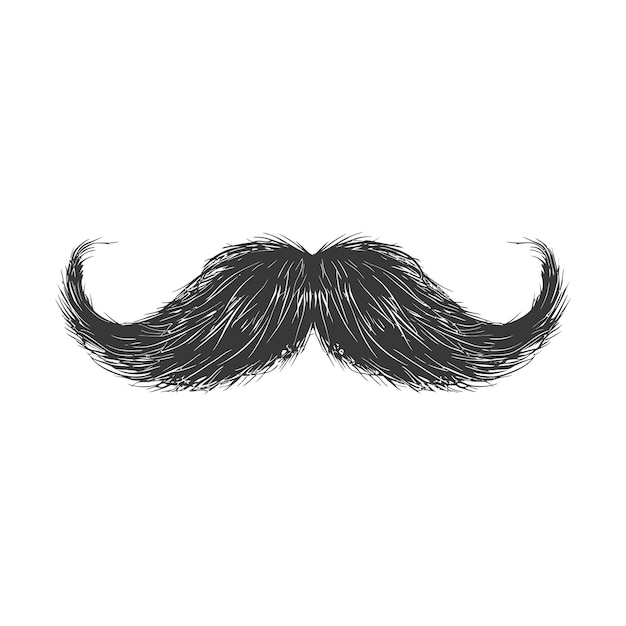 Vecteur silhouette moustache seulement couleur noire seulement