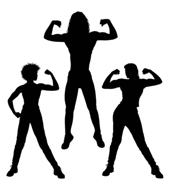 Vecteur silhouette de musculation féminine