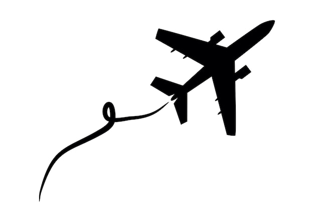 Silhouette noire d'un avion