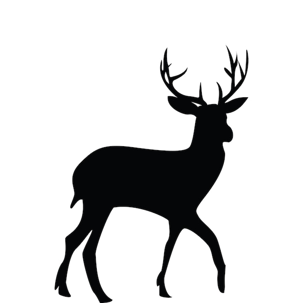 Une Silhouette Noire D'un Cerf Avec La Lettre T Dessus