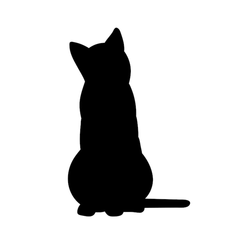 Vecteur silhouette noire d'un chat assis