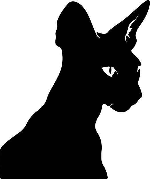 Vecteur silhouette noire de chat à poils blancs avec un fond transparent
