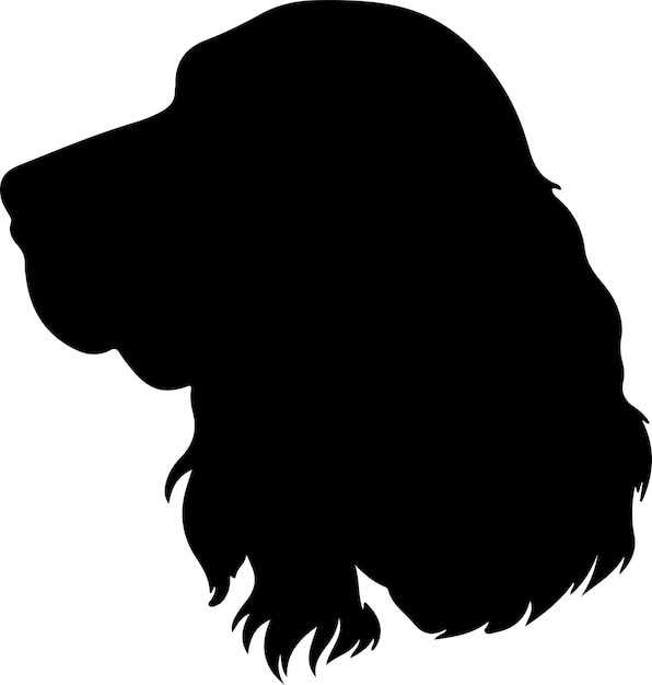 Vecteur silhouette noire de cocker spaniel anglais à fond transparent