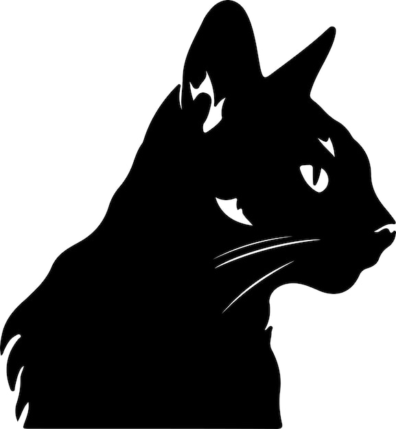 Vecteur la silhouette noire du chat raas avec un fond transparent