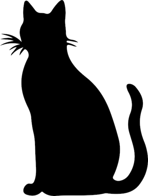 Vecteur la silhouette noire du chat raas avec un fond transparent