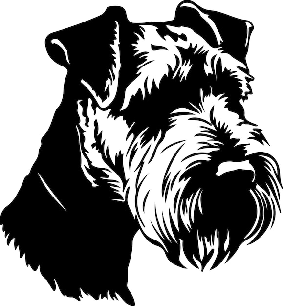 Vecteur silhouette noire du welsh terrier avec un fond transparent