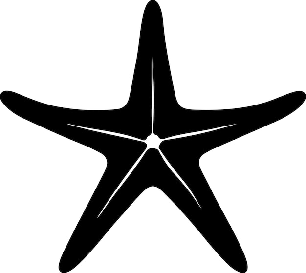 Silhouette Noire D'étoile De Mer Avec Un Fond Transparent