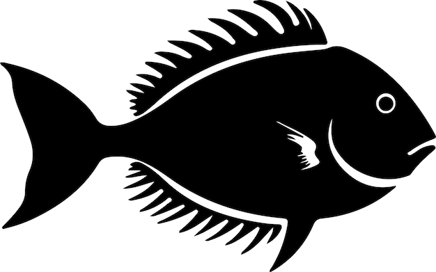 Vecteur la silhouette noire de john dory avec un fond transparent