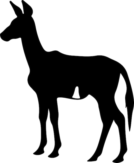 Vecteur silhouette noire okapi avec un fond transparent