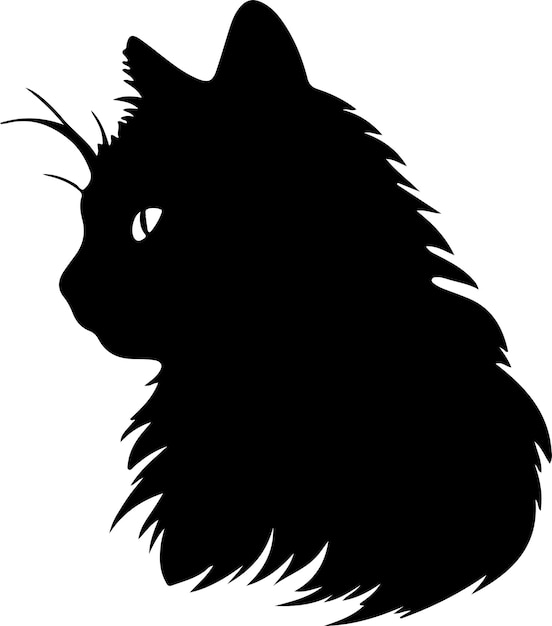 Vecteur silhouette noire de ragdoll cat avec un fond transparent