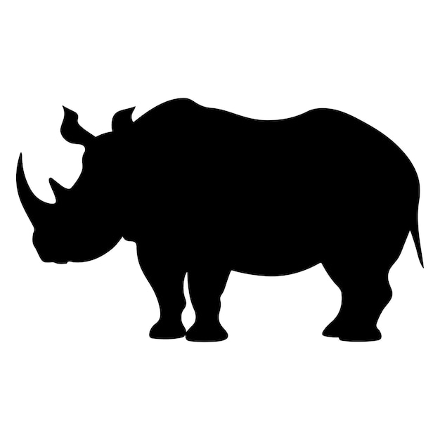 Une Silhouette Noire De Rhinocéros