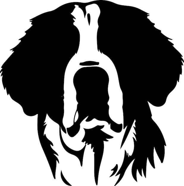 Silhouette Noire De Saint Bernard Avec Un Fond Transparent