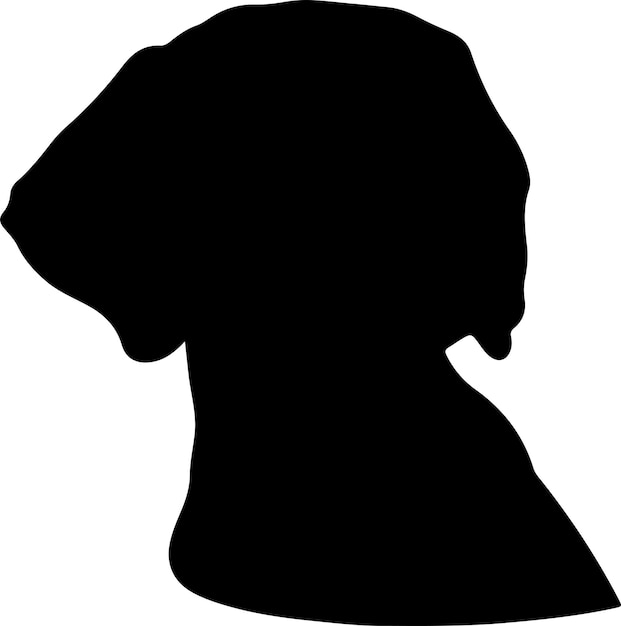 Silhouette noire de Vizsla avec fond transparent