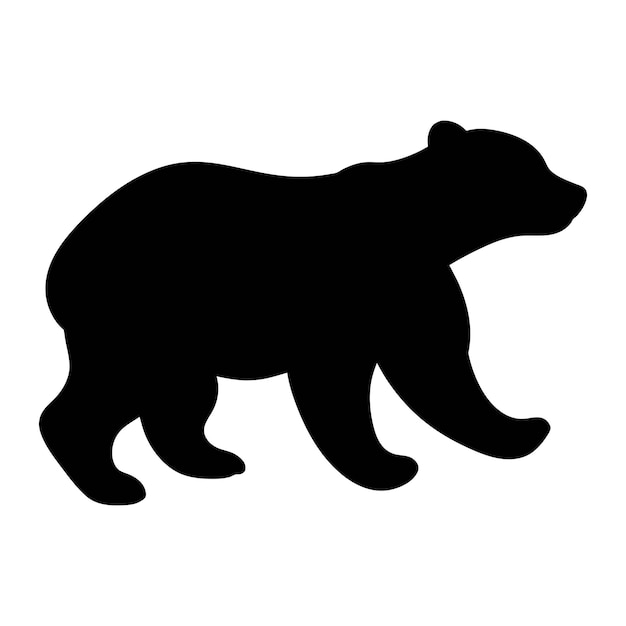 Vecteur silhouette d'ours sur blanc