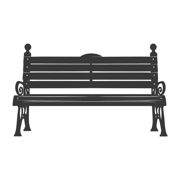 Vecteur silhouette park banc couleur noire seulement