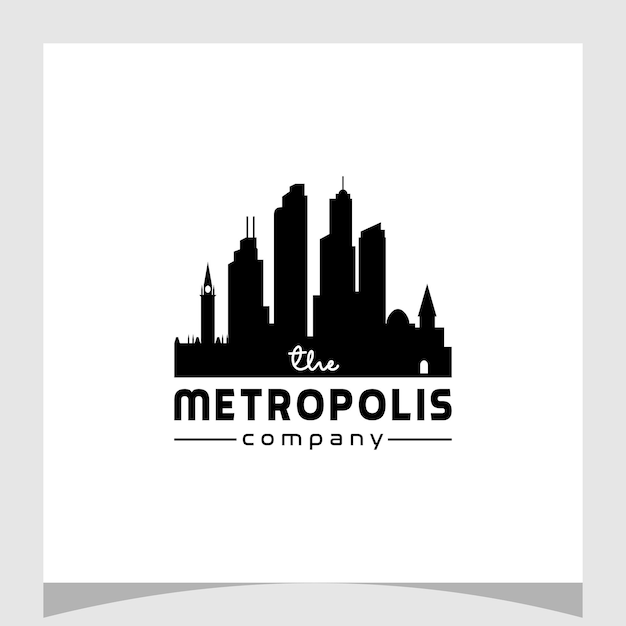 Silhouette De Paysage Urbain Pour Le Vecteur De Conception De Logo De Bâtiment Immobilier