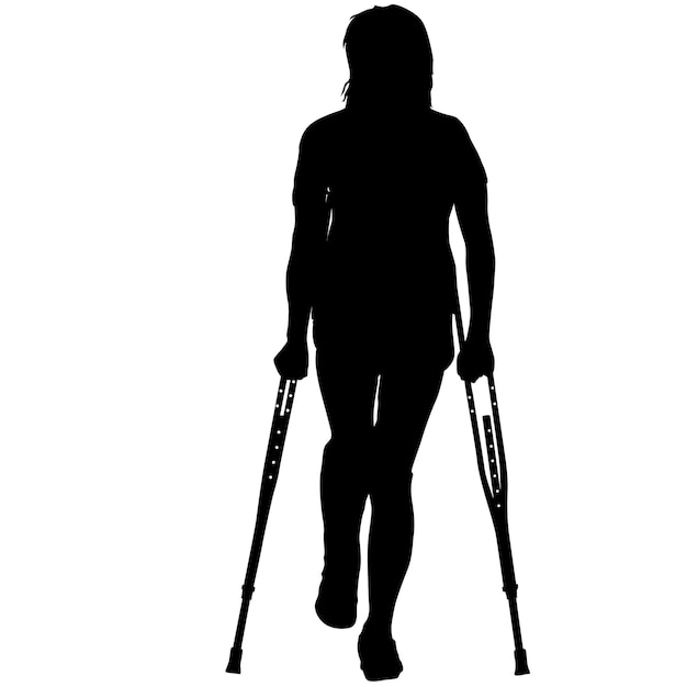 Silhouette de personnes handicapées sur fond blanc