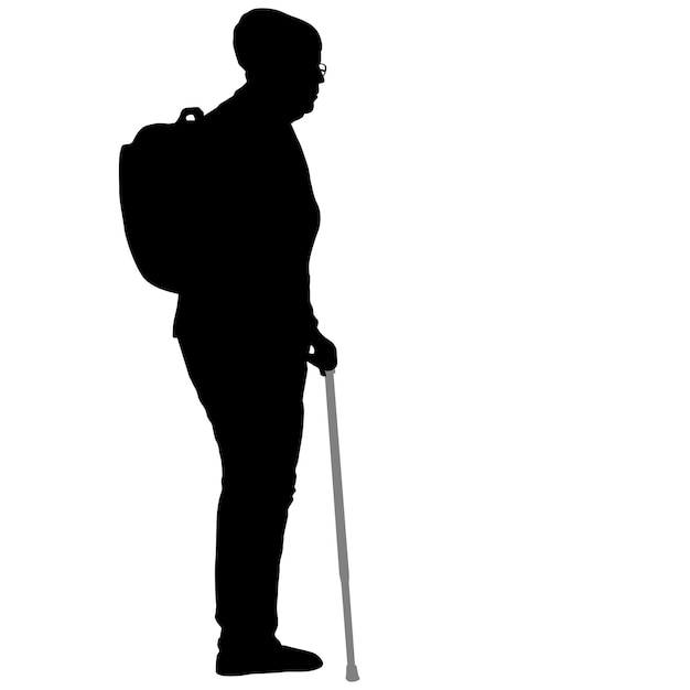 Vecteur silhouette de personnes handicapées sur fond blanc