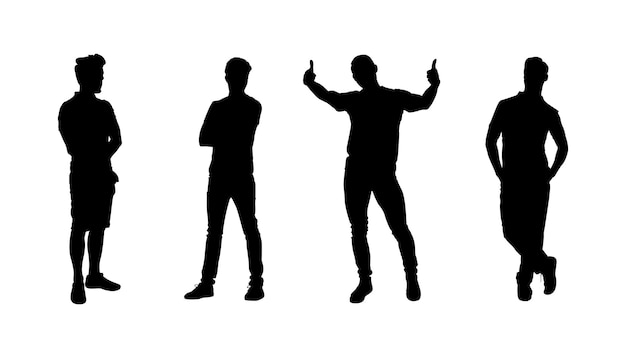 Vecteur silhouette de personnes ou d'hommes