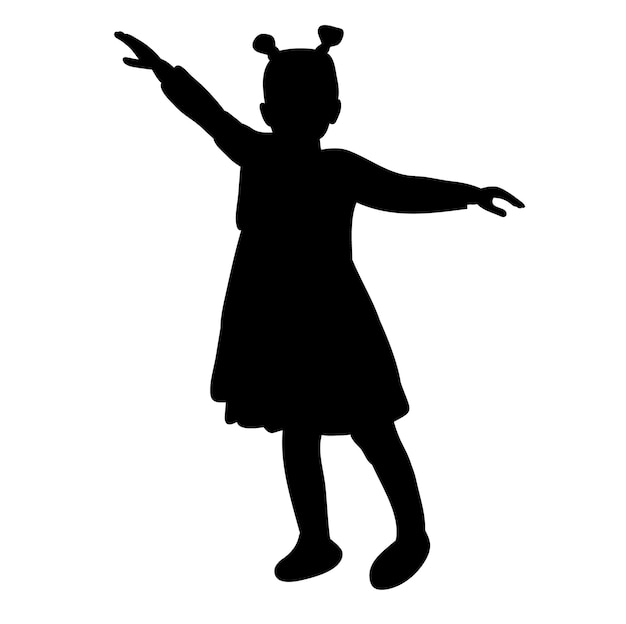 Silhouette petite fille est debout