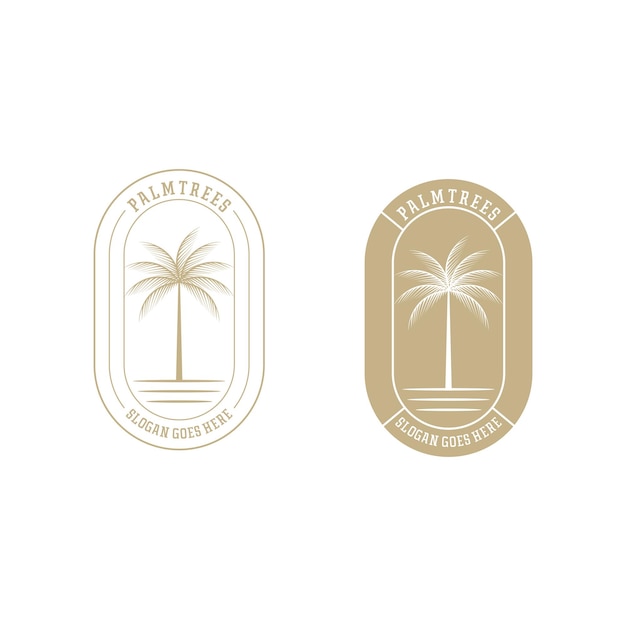 Vecteur silhouette de la plage de palmier pour l'hôtel, le restaurant, les vacances, les voyages, la conception du logo