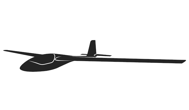 Vecteur silhouette de planeur planeur planeur aucun vecteur de vue latérale d'avion à moteur