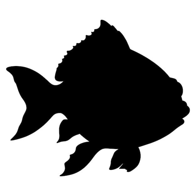 Vecteur silhouette de poisson sur blanc