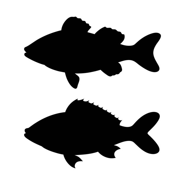 Vecteur silhouette d'un poisson-perchoir sur blanc