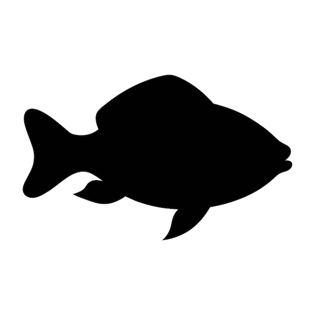 Vecteur silhouette d'un poisson tilapia sur blanc