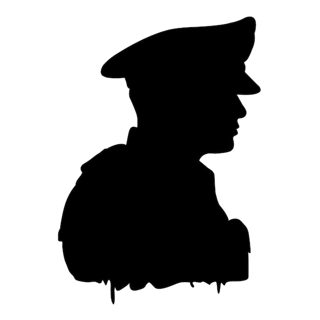 silhouette d'un policier sur blanc