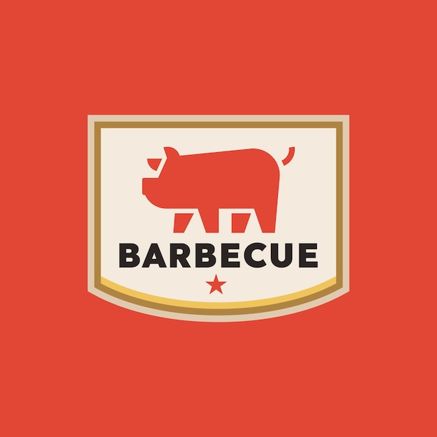 Vecteur silhouette de porc, restaurant de cochon de viande et icône vectorielle de conception de logo de ferme. boucherie barbecue rétro vintage.