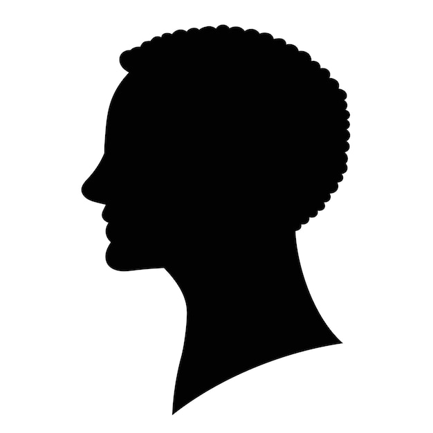 Silhouette Portrait Mâle Vecteur Afro-américain