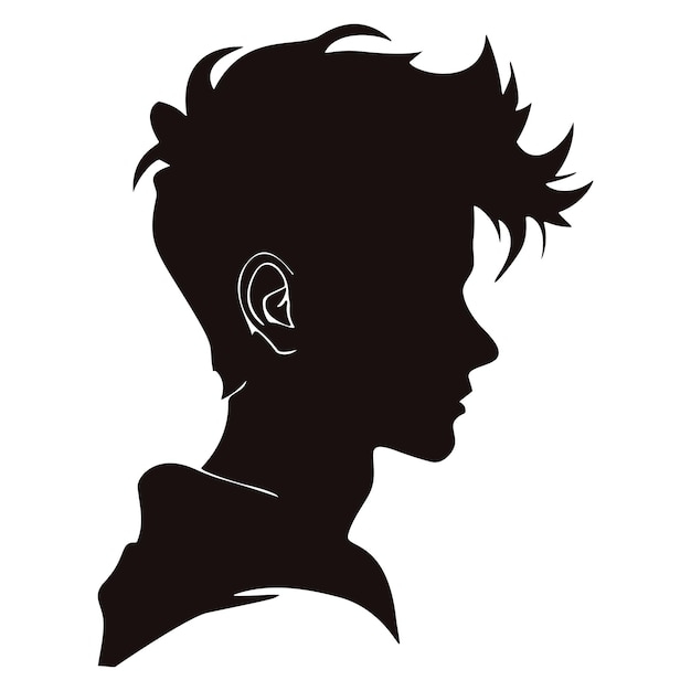 Silhouette de profil de gars