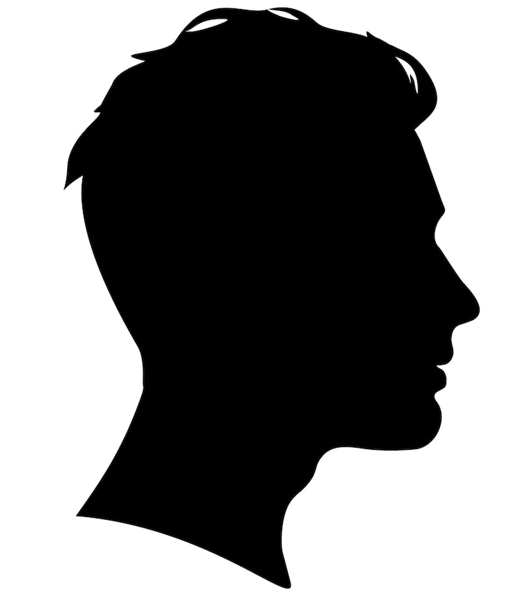 Vecteur silhouette de profil masculin silhouette d'une tête tête d'un homme de profil illustration vectorielle