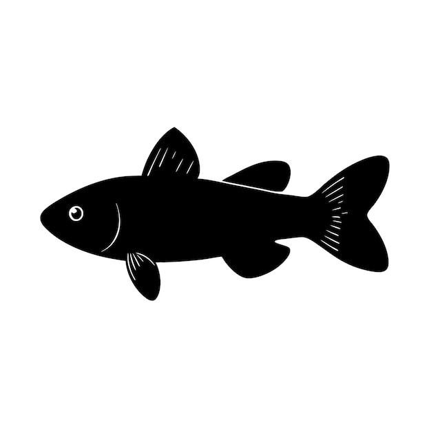 La silhouette de Pygmy Cory est un dessin vectoriel de poisson noir de Pigmy Cory.