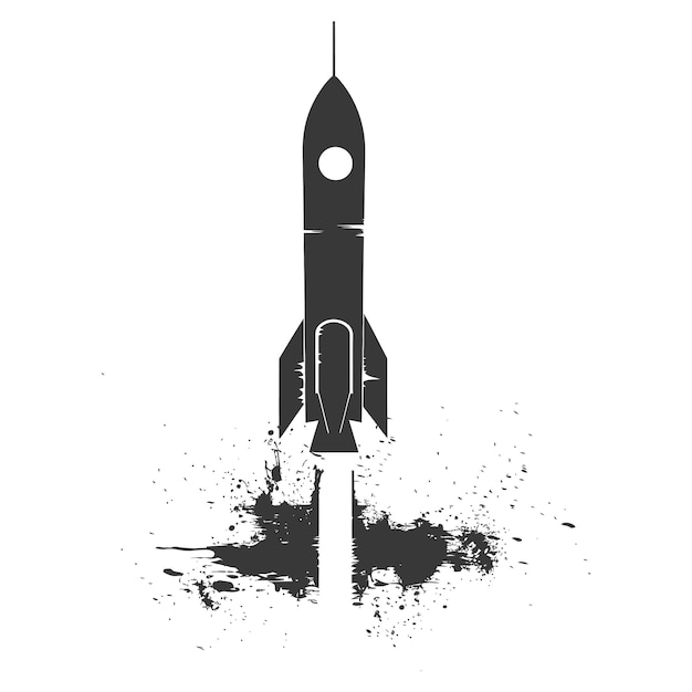 Vecteur silhouette rocket space couleur noire uniquement pleine